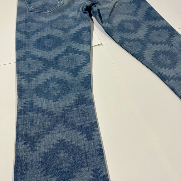 7 For All Mankind The Skinny Jeans Women's Abstract Blue Mid Rise Denim, Size 25 - Picture 8 of 11